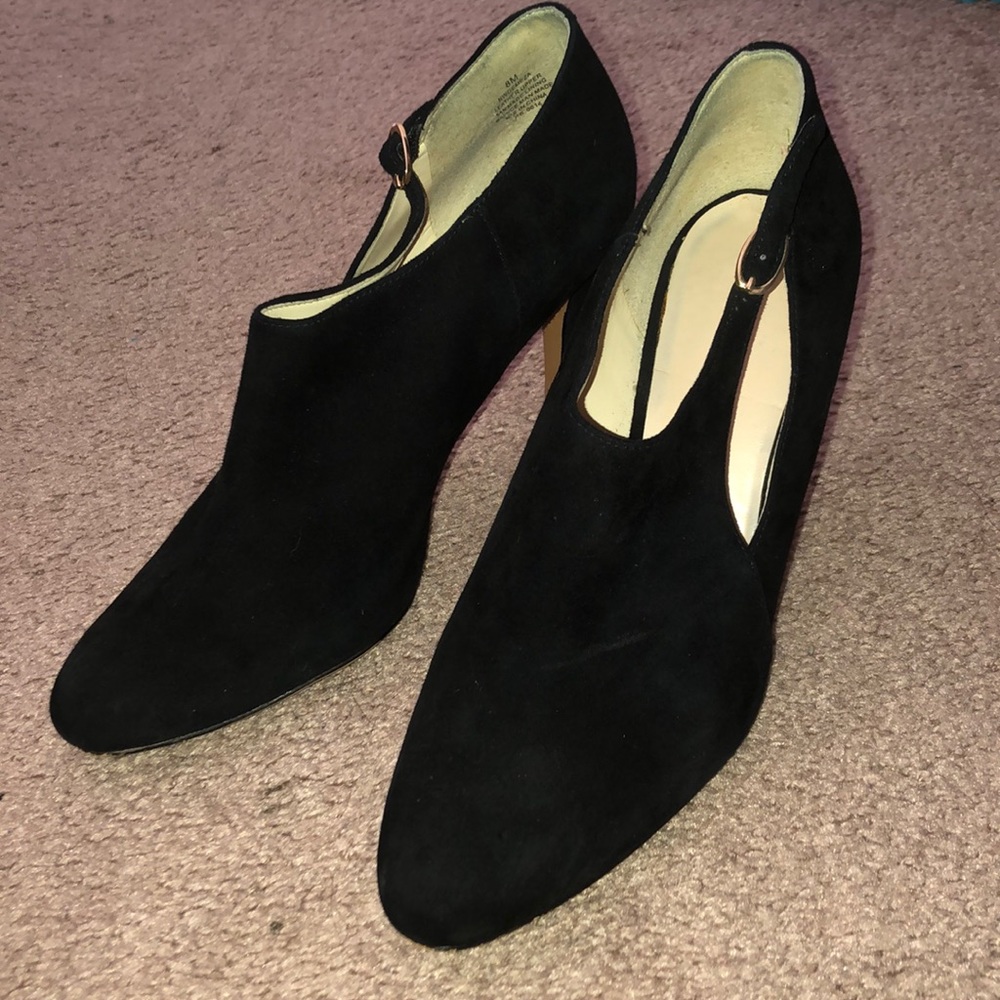 Nine West Black Suede Booties, Size 8